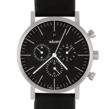 A.B.Art Men's Quartz Watch With Black Dial Chronograph Display And Black Leather Strap Oc103