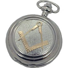 A E Williams Masonic 2 Tone Mens Mechanical Pocket Watch With Chain