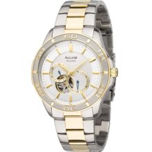 Accurist Pure Precision Men's Automatic Watch With Silver Dial Analogue Display And Multicolour Stainless Steel Plated Bracelet Mb911s