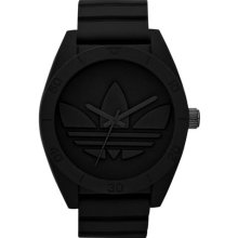 adidas Originals 'Santiago XL' Silicone Strap Watch Black