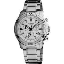 Akribos XXIV Watches Men's Ultimate Chronograph Silver Dial Stainless