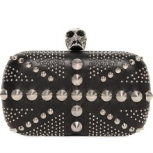 alexander mcqueen studded britannia skull box clutch