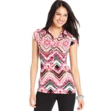 Alfani Top, Short-Sleeve Printed Polo