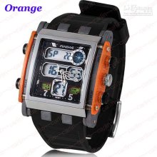 Anike Ak1057 50m Waterproof Rectangle Dial Lcd Double Movements Spor