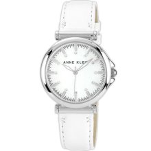 Anne Klein Crystal Index Leather Strap Watch, 36mm