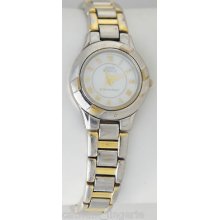 Anne Klein Woman's Two Tone Watch White Dial