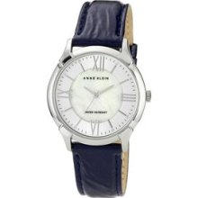 Anne Klein Women`s Navy Blue Leather Strap Watch