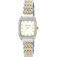 Anne Klein Women's Two Tone Crystal Bezel Bracelet Watch Women's