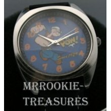 Anniversary Popeye Cobalt Dial Discontinued Watch In Spinach Can Tin