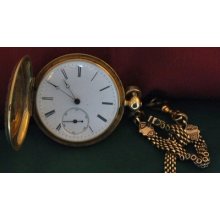 Antique Gold Pocket Watch Solid 18k Gold Case+solid 14k Watch Very Rare