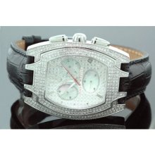 Aqua Master Mens Jumbo Size Diamond Watch 3.0ctw