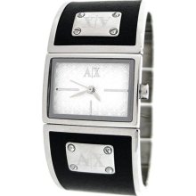 Armani Exchange AX3083 Leather And Steel Bangle Ladies Watch ...