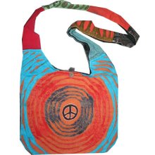 At-25 Circular Patchwork Peace Symbol Bohemian Bag