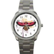 Atlanta Hawks Unisex Silver-Tone Sports Metal Watch 06