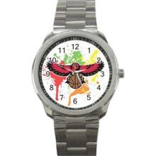 Atlanta Hawks Unisex Silver-Tone Sports Metal Watch 03