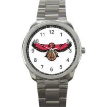 Atlanta Hawks Unisex Silver-Tone Sports Metal Watch 10