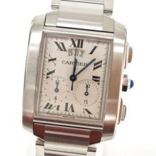 Auth Cartier Tank Francaise Lm Chrono Reflex Wristwatch Mens W51024q3(bf040626)