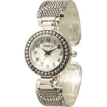 Authentic Silver Geneva Bangel Cuff Watch Designer Genuine Fashion5053