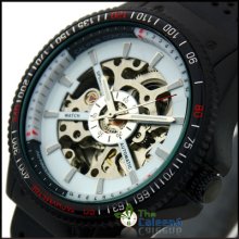 Automatic Mechanical Hollow Silicone Men Fashion Outdoor Sport Wrist Watch