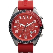 AX Armani Exchange Red Men's Red Silicone Watch Men's