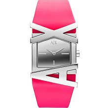 AX Armani Exchange Watch, Womens Pink Silicone Strap 39x28mm AX3149