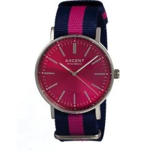 Axcent Two-Tone Axtx68004-23 Vintage Men'S Watch Primary Color Blue Hot Pink