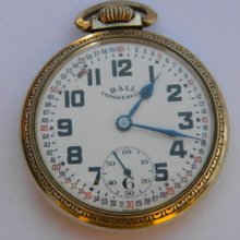 Ball Commercial 17 Jewel Unadjusted Pocketwatch Running