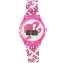 Barbie Ponytail Diamente Pink And White Strap Watch