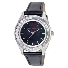 BCBG Leather Black Mother-of-Pearl Dial Women's Watch #BCBG6426