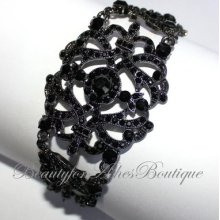 Beauty For Ashes Premier Vintage Style Black Filigree Design Ornate Bracelet