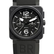 Bell & Ross Aviation Br03-94 Carbon Chronograph 42 Mm Authentic: Box & Papers