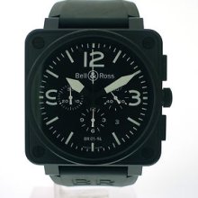 Bell & Ross --- Br 01-94 Chronograph Carbon Finish Steel Box Papers