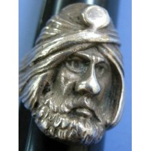 Big Heavy Sterling Silver Turban Man Vintage Ring Collectors Piece