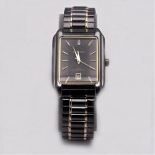 Black And Gold Square Analog Mens Watch ...