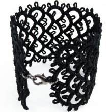 Black lace cuff bracelet