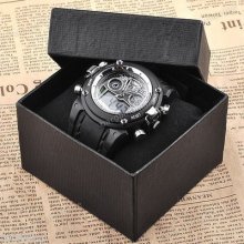 Black Stopwatch Men Sport Swimming Analog Digital Quartz Waterproof Wrist Watch