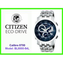 Bnib Mens Citizen Solar Eco-drive Perpetual Calendar Alarm Watch Bl8000-54l