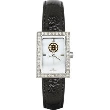 Boston Bruins Allure Ladies Watch With Black Leader Strap