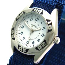 Boys Army Blue Camo Watch Velcro Strap Childrens