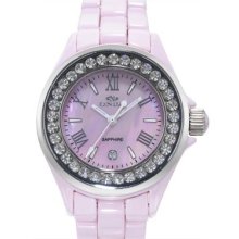 Brand New ONISS Swiss Movement Stainless Steel and Ceramic Watch - pink