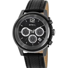 Breil 'Orchestra' Chronograph Textured Strap Watch Black