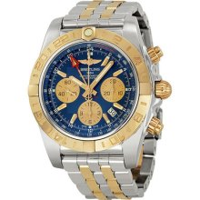 Breitling Chronomat Gmt Automatic Chronograph Blue Dial Mens Watch