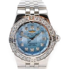 Breitling Windrider Starliner A71340 Ladies Watch Diamond Bezel