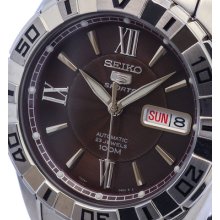 Brown Dial 100m Seiko 5 Sports 23 Jewel Auto Snzh81k1 - See Thru Case Back