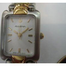 Bulova Accutron Swiss Women's Watch All Stainless Two Tone Sapphire Original