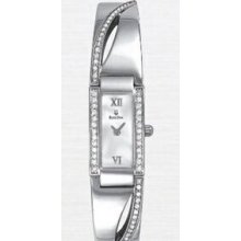 Bulova Ladies` Stainless Steel Mother-of-pearl & Swarovski Crystal Watch