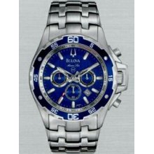 Bulova Men`s Marine Star Stainless Steel Blue Dial Chronograph Watch