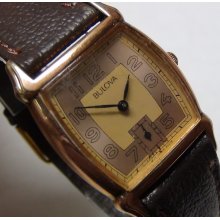 Bulova Men's Gold Quartz Unique Retro Style Watch