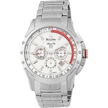 Bulova Men's Marine Star Chronograph White Dial Quartz Watch 96b013