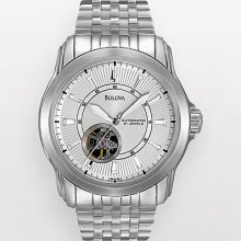 Bulova Stainless Steel Automatic Skeleton Watch - Men